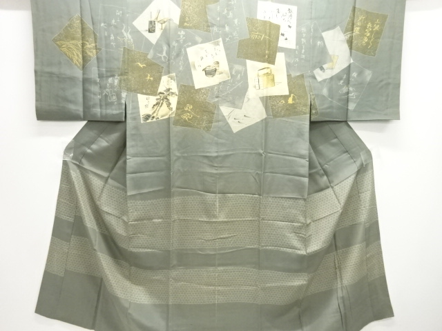 アンティーク　色紙模様男物長襦袢